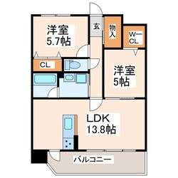 長嶺 徒歩6分 6階の物件間取画像